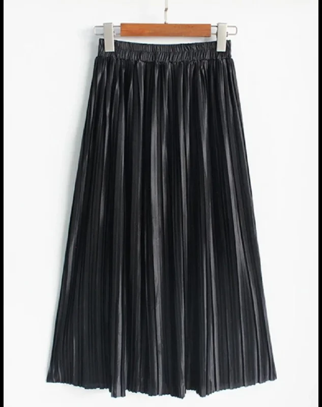 Elegant Solid Pleated Women Mi-Long Skirts L 59052 corduroy skirt cozy