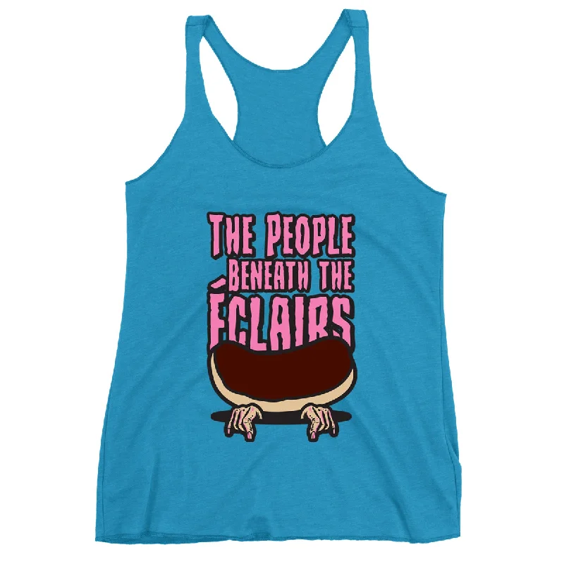 Movie The Food™ "The People Beneath The Eclairs" Women's Racerback Tank Top peekaboo tank top