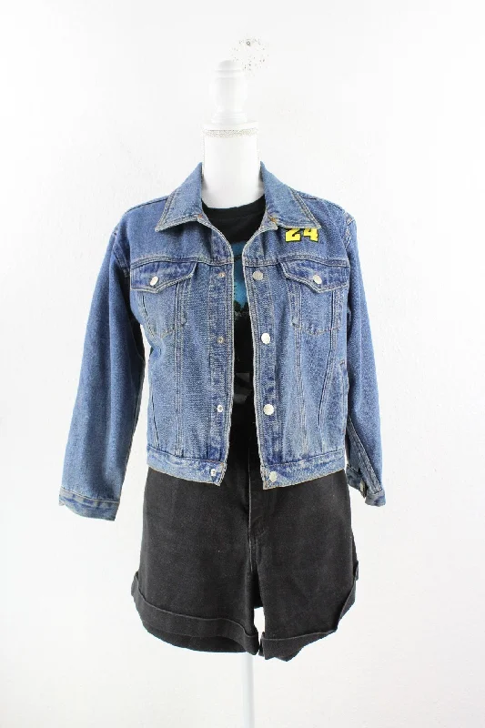 Vintage Race Denim Jeans Jacket (M) Chenille Jacket Brocade Jacket Lace Jacket