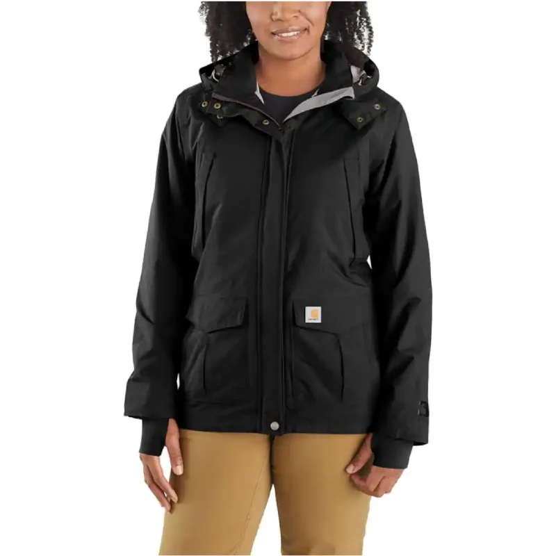 CARHARTT WOMEN'S STORM DEFENDER RELAXED FIT HEAVYWEIGHT JACKET- 102382 Front Pockets Side Pockets Patch Pockets