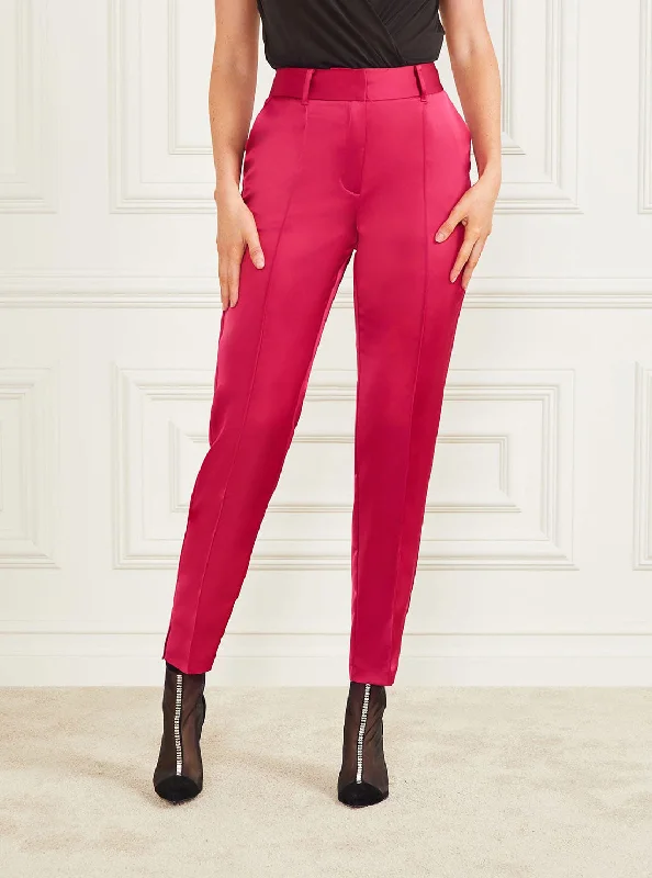 Marciano Pink Corsage Pant Trendy Velvet Pants