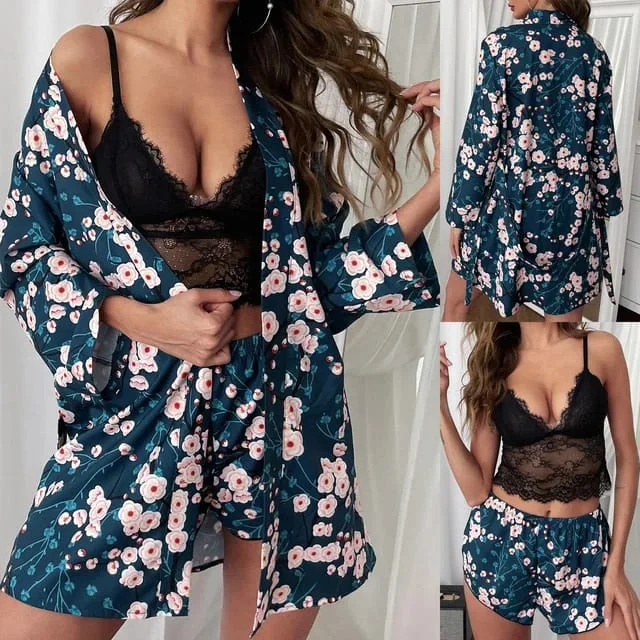 New style pajamas women's three-piece sexy European and American suspender skirt factory suit M S3512625 linen skirt natural New style pajamas women's three-piece sexy European and American suspender skirt factory suit M S3512625 linen skirt natural