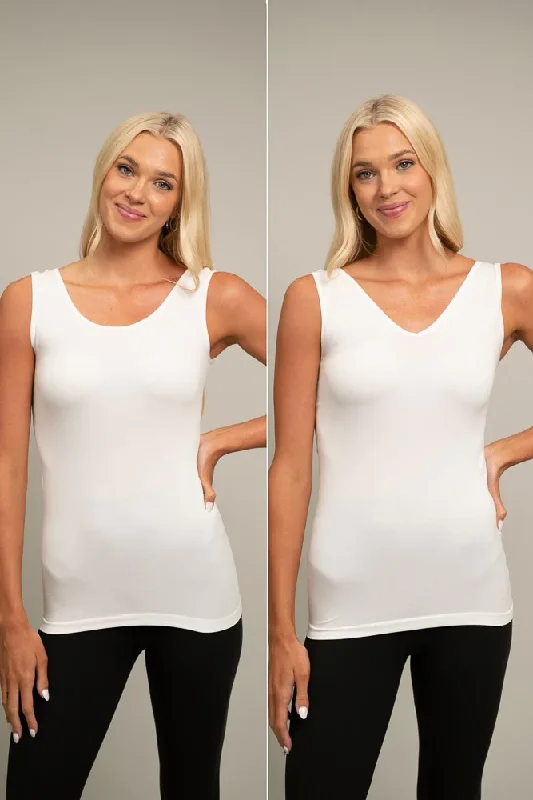 Seamless Reversible Tank Top in White strapless tank top