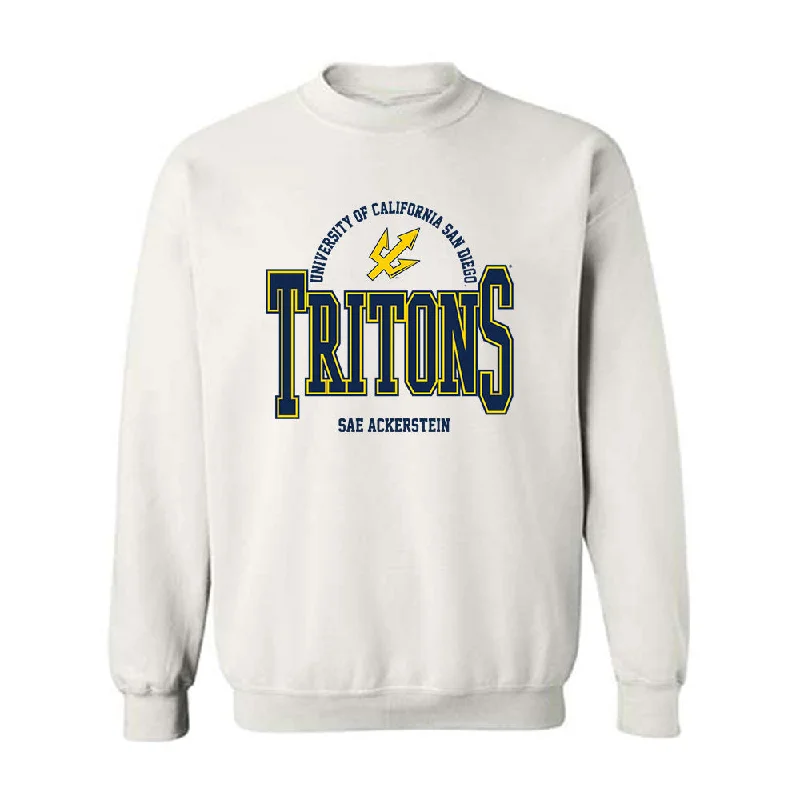 UCSD - NCAA Women's Rowing : Sae Ackerstein - Classic Fashion Shersey Crewneck Sweatshirt Hoodie with Button Placket Classic Preppy UCSD - NCAA Women's Rowing : Sae Ackerstein - Classic Fashion Shersey Crewneck Sweatshirt Hoodie with Button Placket Classic Preppy