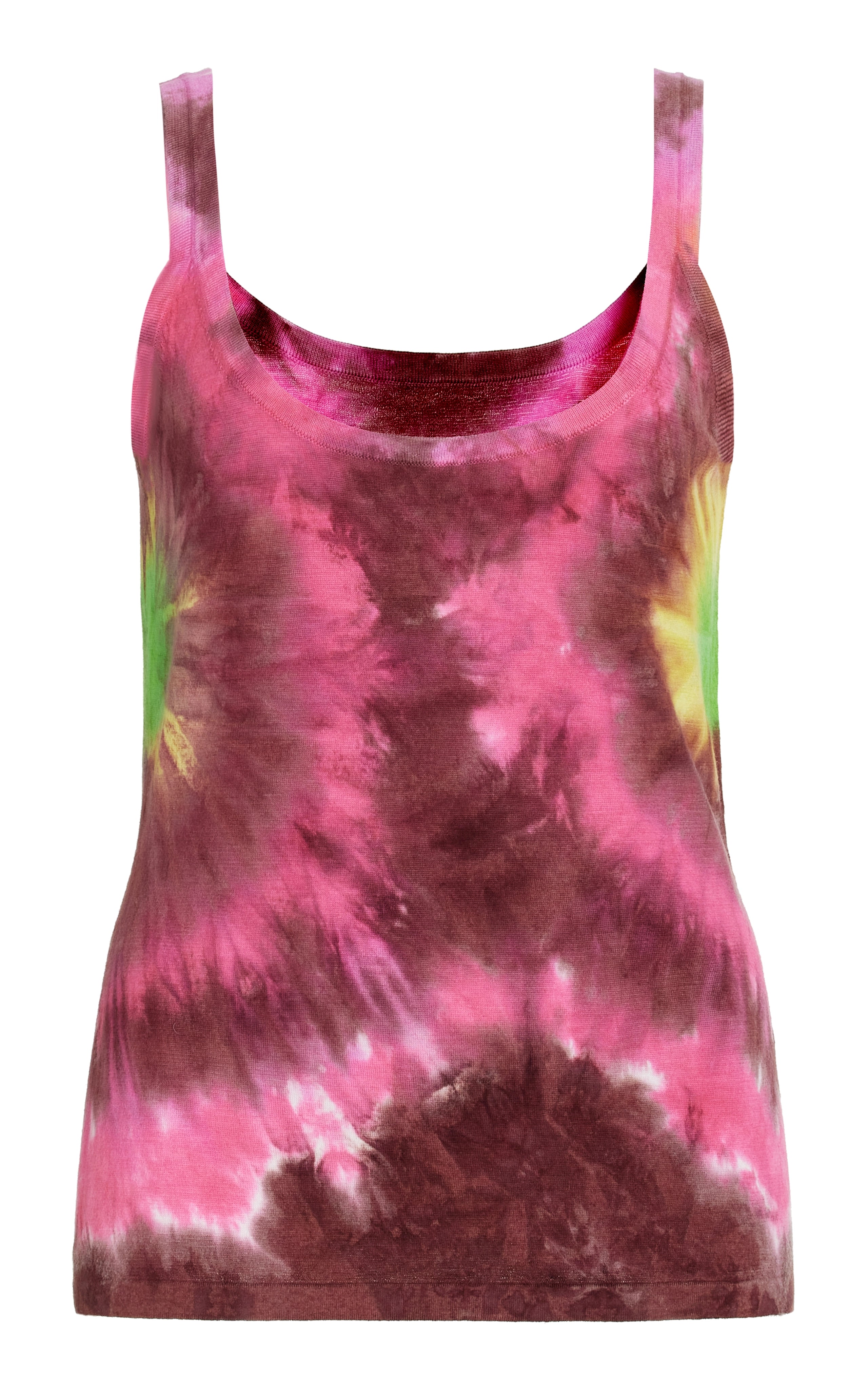 Graham Knit Tank Top in Multi Tie Dye Cashmere halter tank top