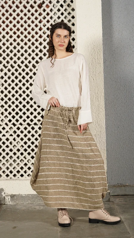 Donovan Linen Blend Skirt in Latte corduroy skirt durable