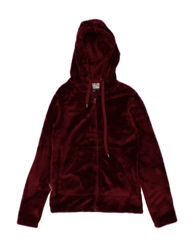 MOUNTAIN WAREHOUSE Womens Hooded Fleece Jacket UK 8 Small Burgundy Cardigan Sweater Pullover MOUNTAIN WAREHOUSE Womens Hooded Fleece Jacket UK 8 Small Burgundy Cardigan Sweater Pullover