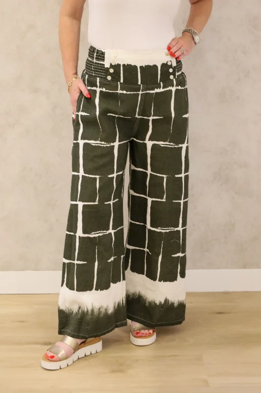 Rayna Linen Pant in Khaki Cozy Knit Pants