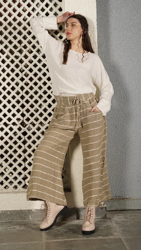 Akari Linen Blend Pant in Latte Formal Dress Pants