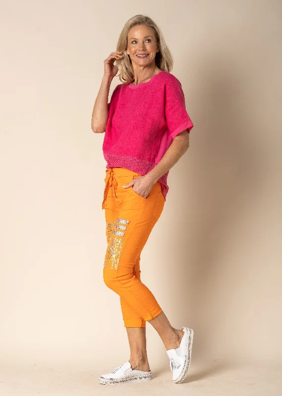 Silvana Pants in Sunset Orange Cozy Maternity Pants