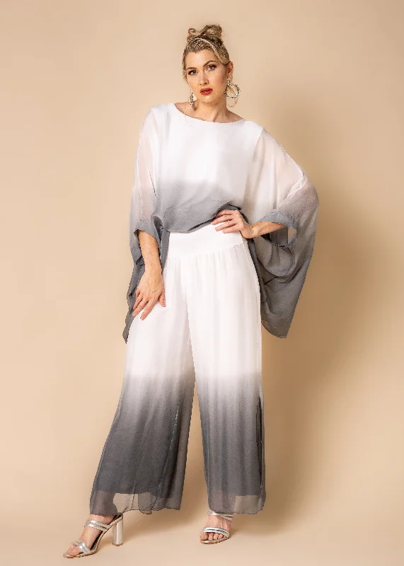 Nura Silk Pants in Granite Elegant Trouser Pants