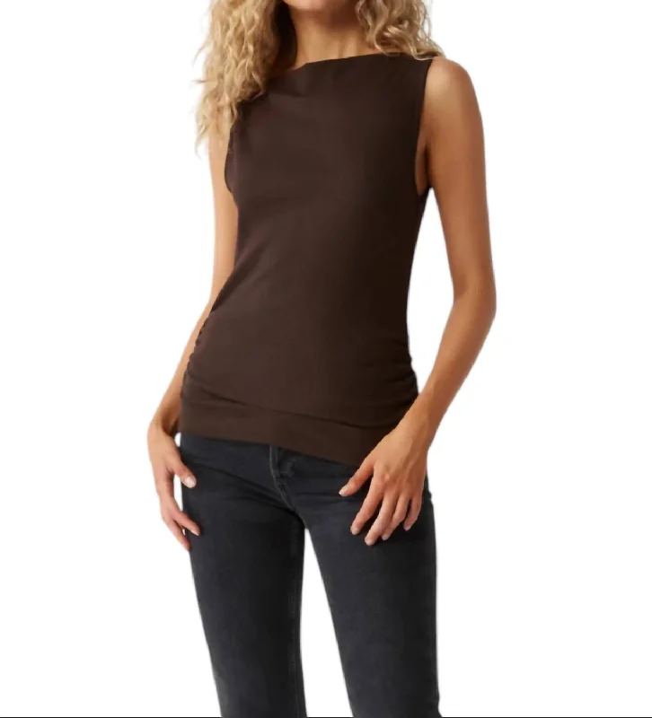 Coco Ruched Tank Top In Java flowy tank top