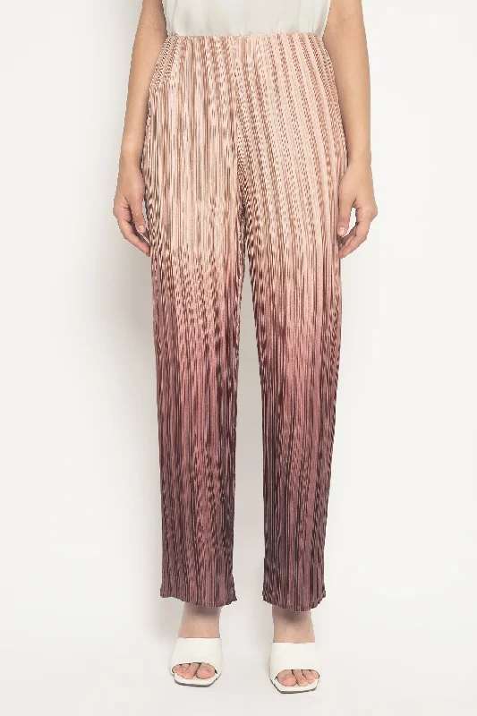 Pleated Pants in Maroon Elegant High-Waist Pants