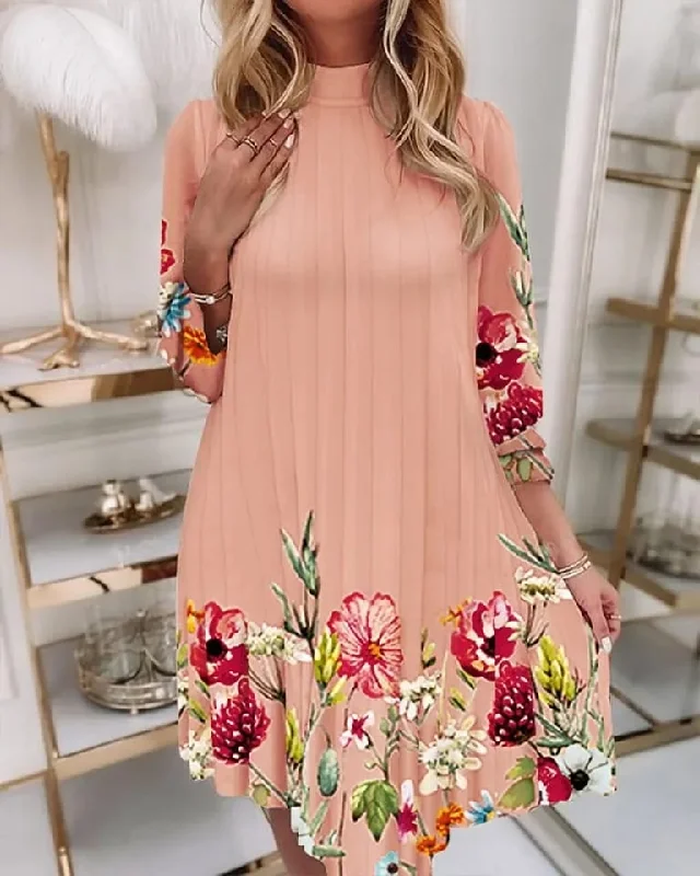 Spring New Printed Cotton Elegant Round Neck Princess Skirt Half Elastic Waist Skirt for Women S4441802 lace skirt elegant Spring New Printed Cotton Elegant Round Neck Princess Skirt Half Elastic Waist Skirt for Women S4441802 lace skirt elegant