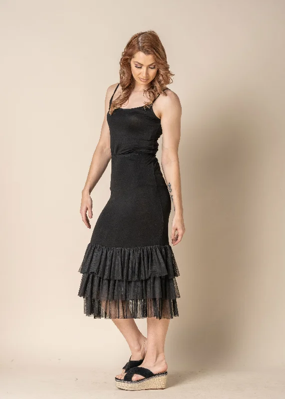 Kelsie Skirt in Onyx chiffon skirt floaty