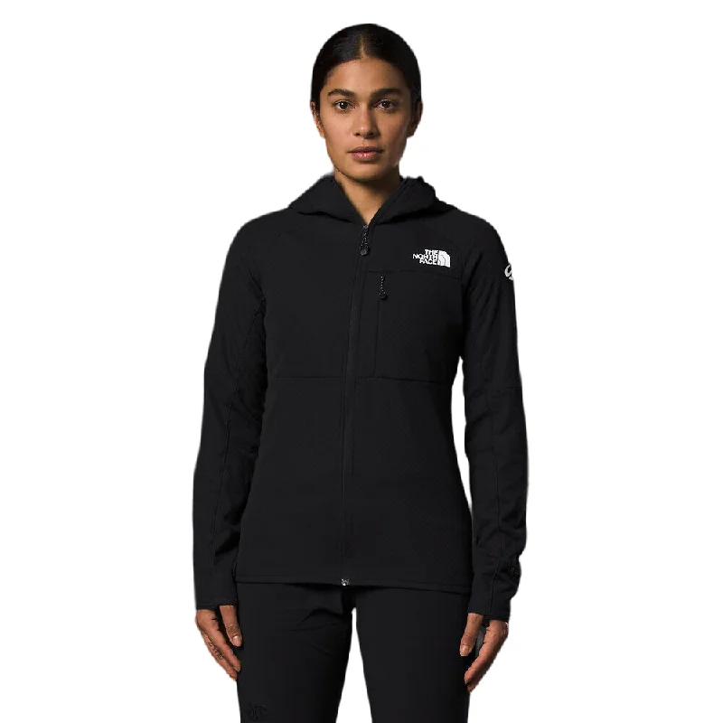 Womens The North Face Summit Futurefleece Black Full Zip Logo Hoodie Hoodie with Emblem Brand Identity