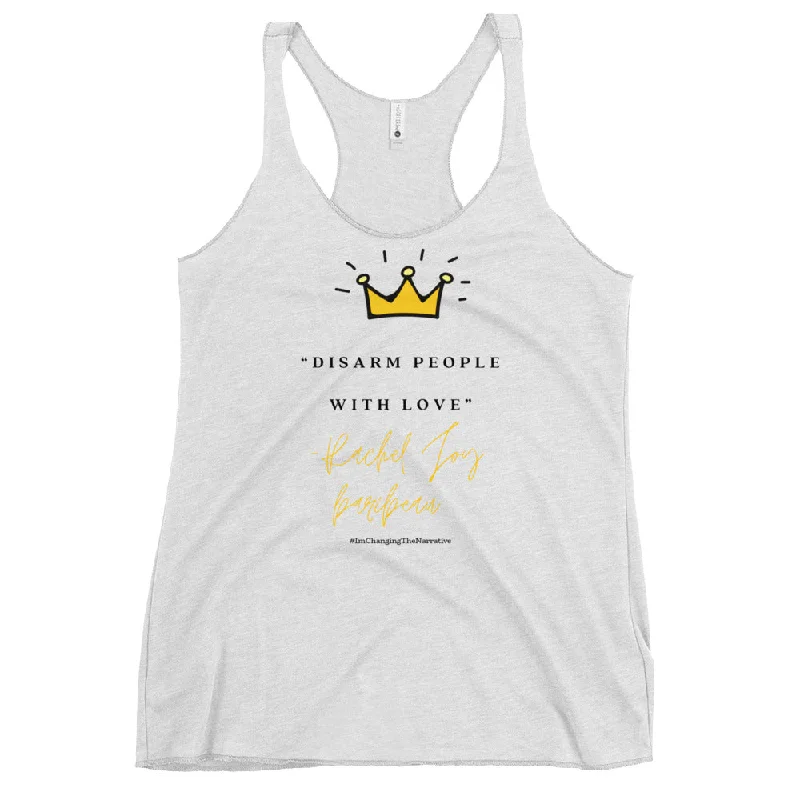 "Disarm People with Love" Women's Racerback Tank baby blue tank