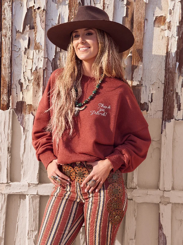 Wrangler X Lainey Wilson Thank Ya Friend Sweatshirt Hoodie with Print Artistic Unique Wrangler X Lainey Wilson Thank Ya Friend Sweatshirt Hoodie with Print Artistic Unique