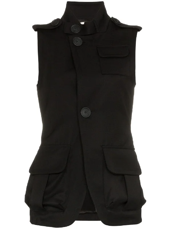 Sleeveless Military Jacket Collared Jacket Crew Neck Jacket Turtle Neck Jacket