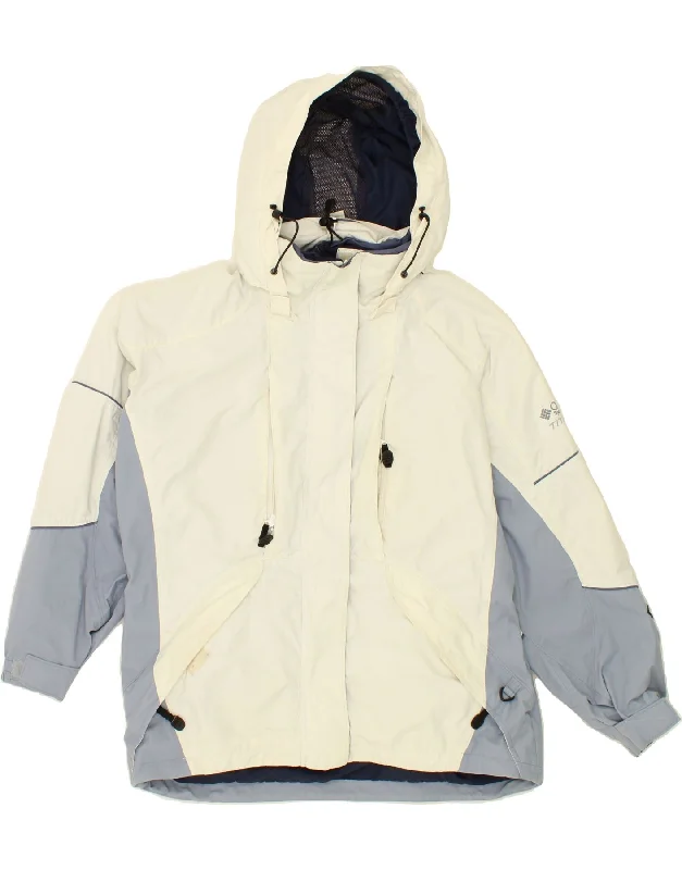COLUMBIA Womens Titanium Windbreaker Jacket UK 16 Large Off White Nylon Fabric Polyester Fabric Spandex Fabric COLUMBIA Womens Titanium Windbreaker Jacket UK 16 Large Off White Nylon Fabric Polyester Fabric Spandex Fabric