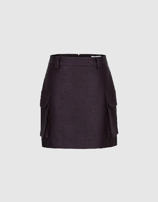 Vegan Leather Mini A-Line Skirt silk skirt elegant