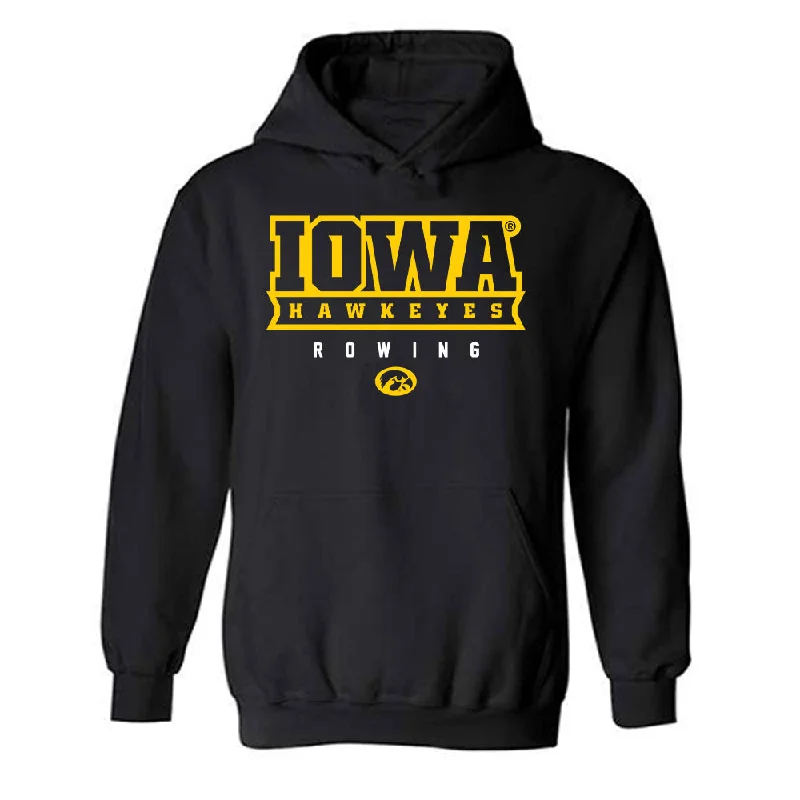 Iowa - NCAA Women's Rowing : Anam Burns - Classic Shersey Hooded Sweatshirt Hoodie with Front Slit Layering Stylish Iowa - NCAA Women's Rowing : Anam Burns - Classic Shersey Hooded Sweatshirt Hoodie with Front Slit Layering Stylish