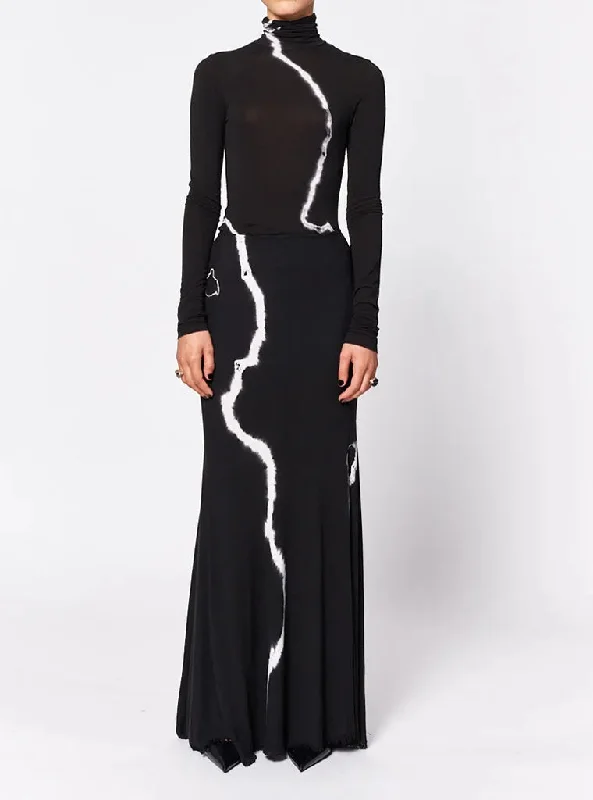 Wave Maxi Skirt ribbed skirt waist