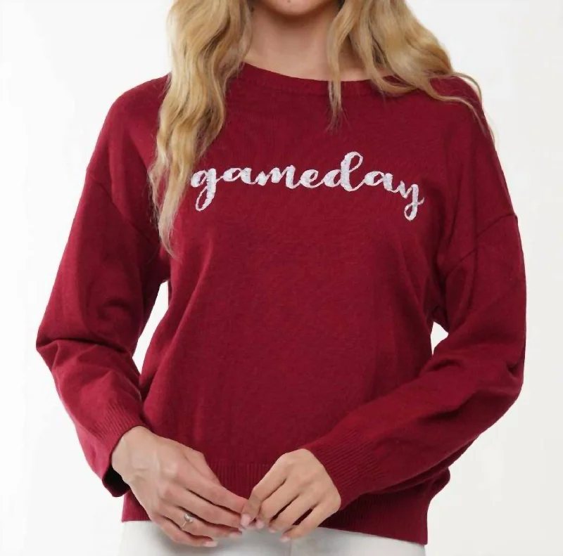 Game Day Sweater In Crimson Terry Terry Cloth Terry Knit