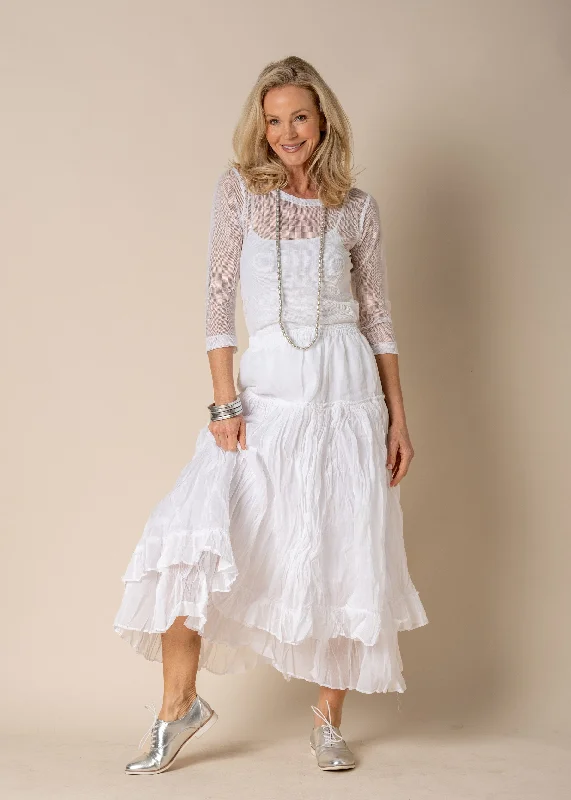 Aurelia Organza Skirt in White modal blend skirt