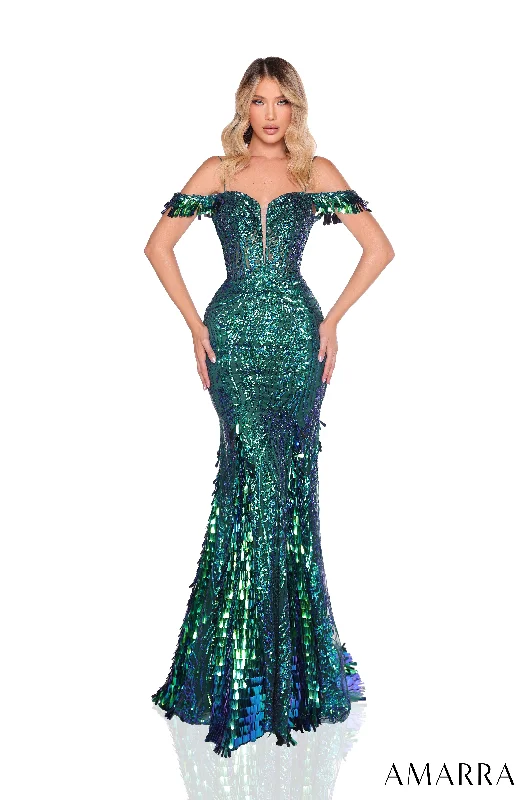 Sequin Off Shoulder Mermaid Dress by Amarra 88298 Tunics Trendy modern