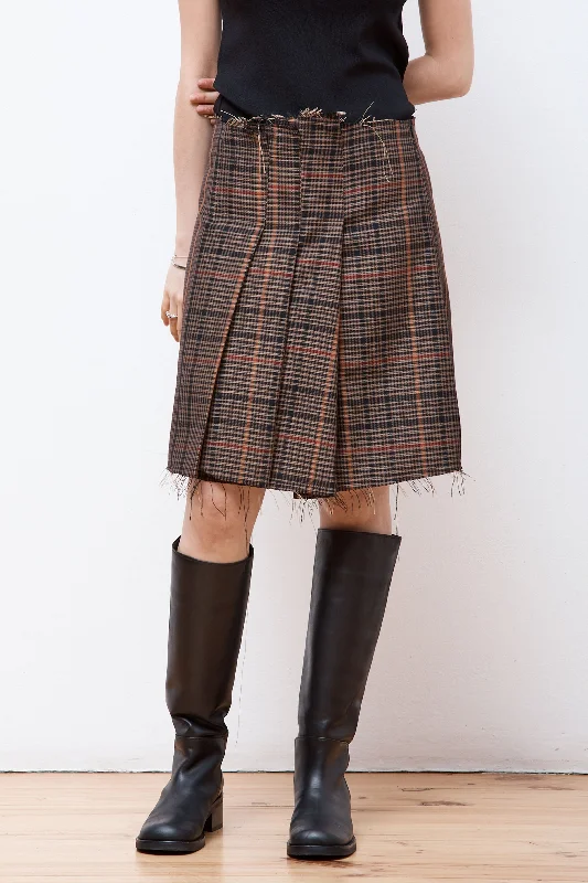 Pleated Mini Skirt Multi flowy skirt hem