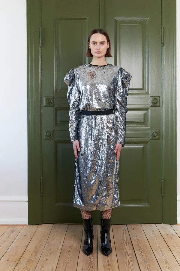 STELLA NOVA SEQUINS MIDI SKIRT - SPARKELING STAR boho skirt vibe