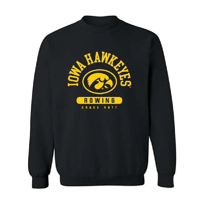 Iowa - NCAA Women's Rowing : Grace Hutt - Classic Fashion Crewneck Sweatshirt Hoodie with Ribbed Neckline Snug Warm Iowa - NCAA Women's Rowing : Grace Hutt - Classic Fashion Crewneck Sweatshirt Hoodie with Ribbed Neckline Snug Warm