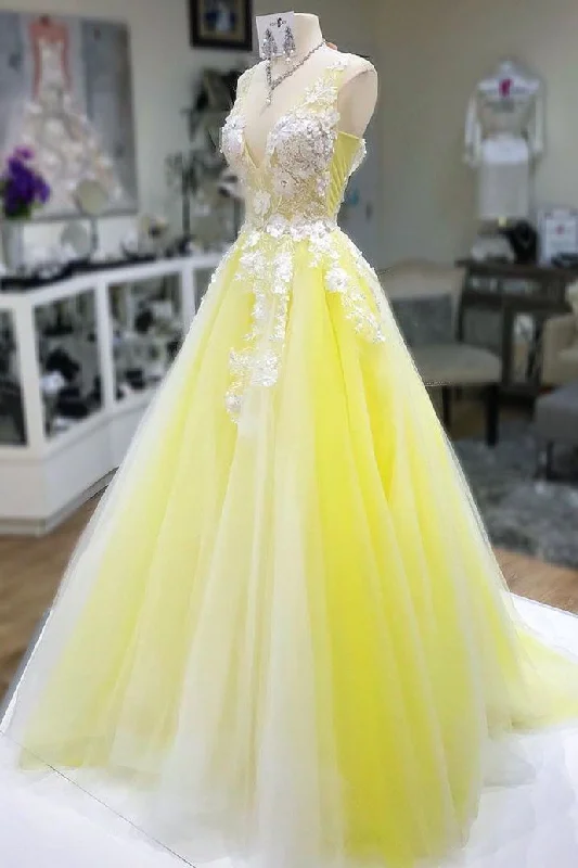 Yellow Prom Dresses Evening Dress Fairy Formal Gowns Party Wear    cg22207