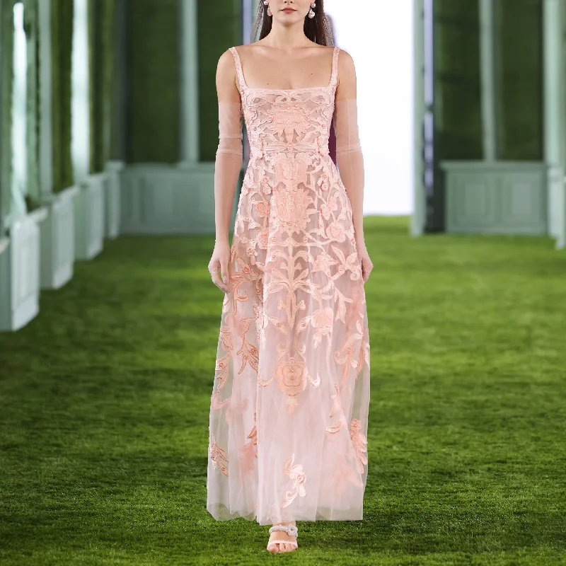 Tulle Dress with Thread Embroidered