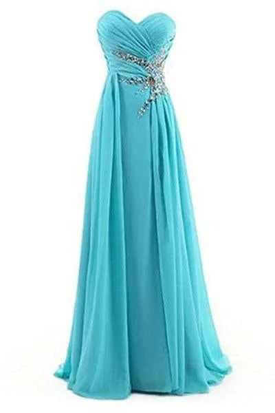 Sweetheart Beading Floor-length Chiffon Prom Dress Evening Gown