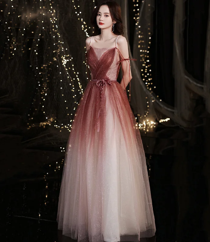 STYLISH TULLE LONG A LINE PROM DRESS EVENING DRESS   cg22456