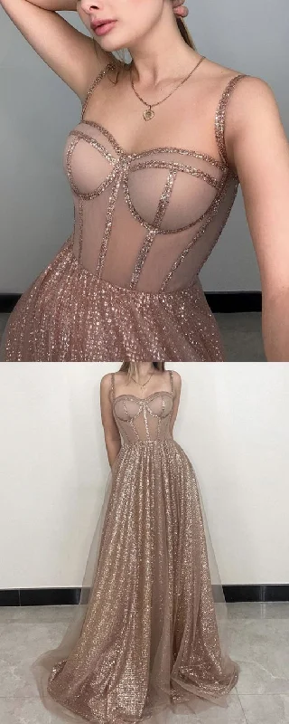 Sparkly Corset Prom Dresses Sweetheart Spaghetti Straps Formal Gown For Women Long Prom Dresses Formal Evening Gowns      cg22330