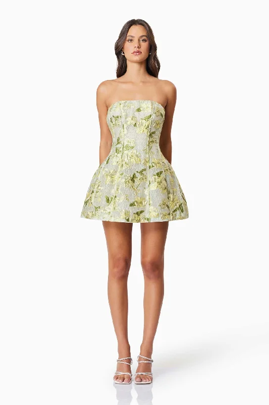 ELLIATT OMR x ELLIATT: Green Strapless Darner Dress