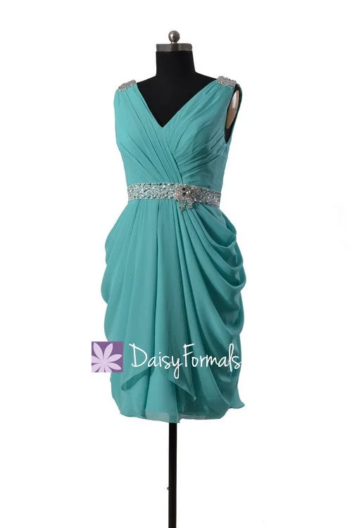 Beading Chiffon Bridal Party Dress Tiffany Blue Prom Dress Bridesmaid Dress (BM875) Boatneck Modish Everyday Beading Chiffon Bridal Party Dress Tiffany Blue Prom Dress Bridesmaid Dress (BM875) Boatneck Modish Everyday