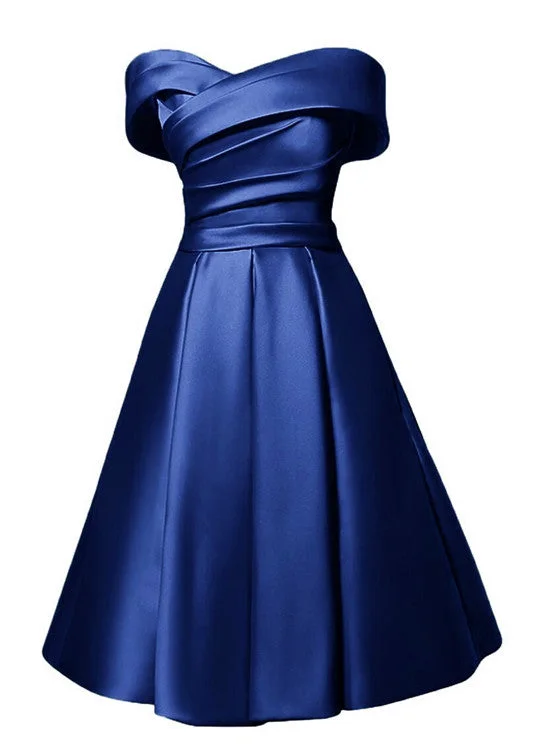 Charming Satin Sweetheart A-line Wedding Party Dress, Cute Prom Dress Tunics Silk luxurious