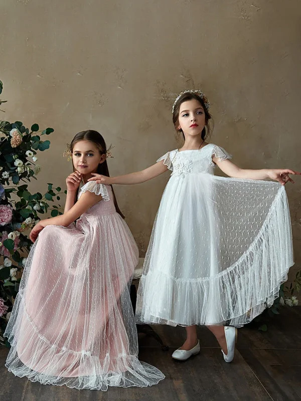 Flare Sleeve Flower Girl A Line Party Dress Floor Length Bridesmaid Dress Tunics Luxurious premium Flare Sleeve Flower Girl A Line Party Dress Floor Length Bridesmaid Dress Tunics Luxurious premium