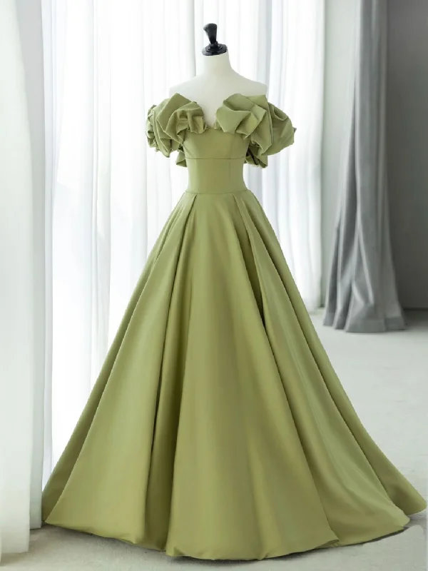 Green A-Line Satin Long Prom Dresses, Green Formal Evening Dress Tunics Bestseller popular Green A-Line Satin Long Prom Dresses, Green Formal Evening Dress Tunics Bestseller popular