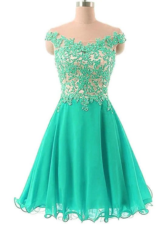 Green Off Shoulder Short Prom Dresses, Lovely Party Dress, Homecoming Dress Tunics Chic fashionable