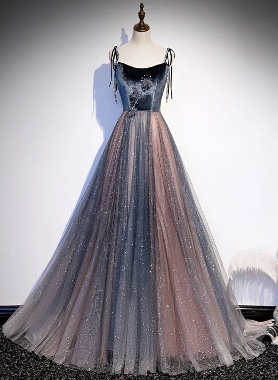 Pink and Grey Shiny Long Straps Lace-up Long Formal Dress, Charming Evening Dress Bodycon Fitted Nightout Pink and Grey Shiny Long Straps Lace-up Long Formal Dress, Charming Evening Dress Bodycon Fitted Nightout