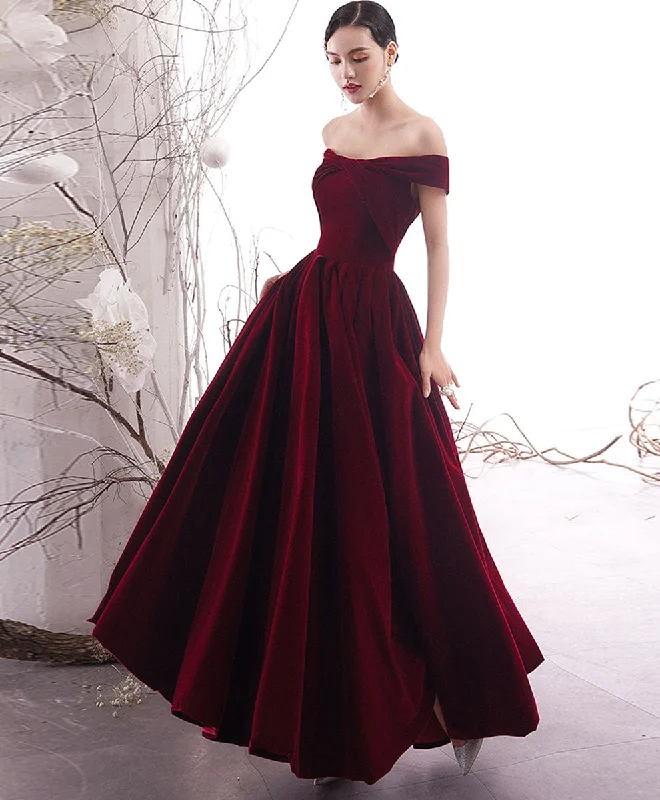 Simple Burgundy Long Prom Dress Burgundy Evening Dress Tunics Sale discount