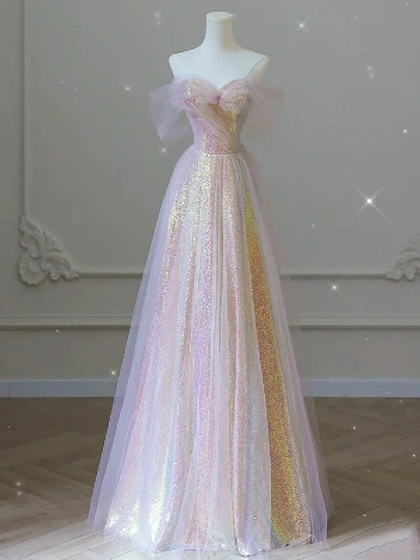 Unique Sweetheart Neck Tulle Sequin Long Prom Dress Tulle Party Dress Tunics Ceremony elegant Unique Sweetheart Neck Tulle Sequin Long Prom Dress Tulle Party Dress Tunics Ceremony elegant