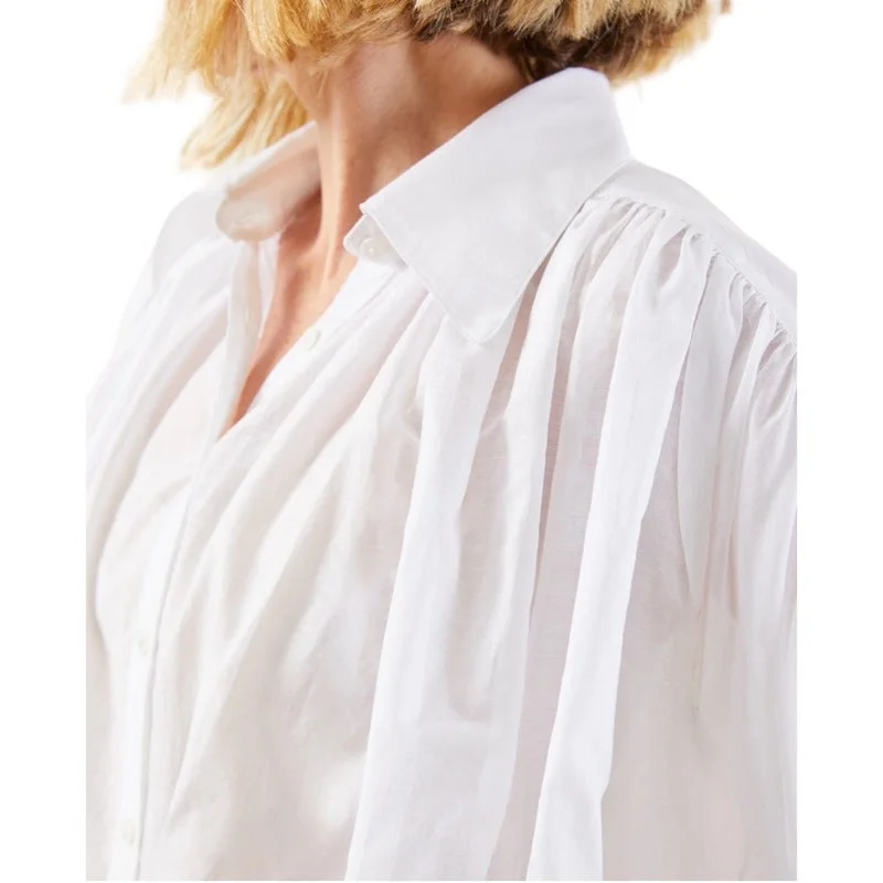 Alice Shirt in White Iron Safe Non-Iron Wrinkle Free