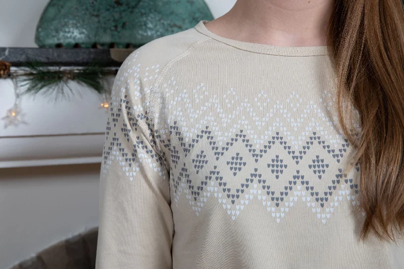 Arna Long-Sleeve T-Shirt wool sweater pattern - Beige Terry Blend Velvet Blend Canvas Blend