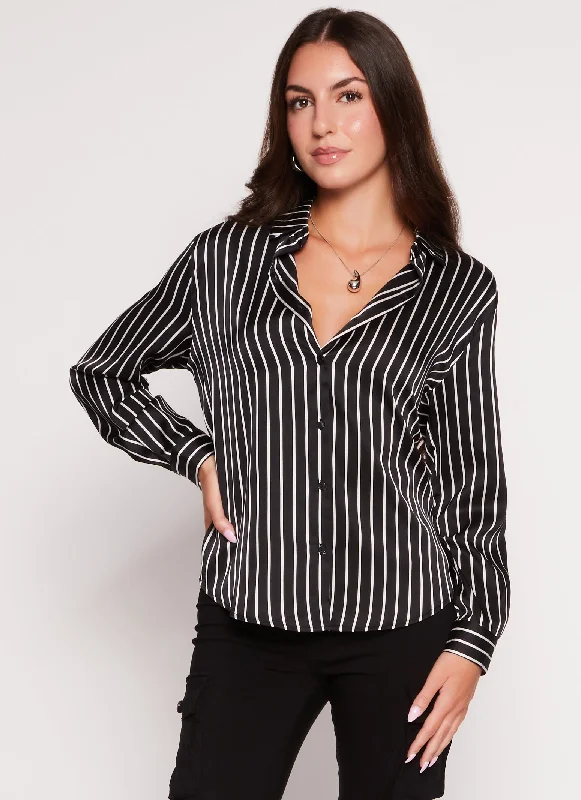 Satin Striped Button Front Shirt Faux Fur Fabric Real Fur Fabric Shearling Fabric